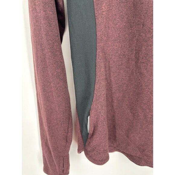 REI Co-op Lightweight Base Layer 1/4 Zip Heather Burgundy Long Sleeve Shirt Sz M - Picture 3 of 11